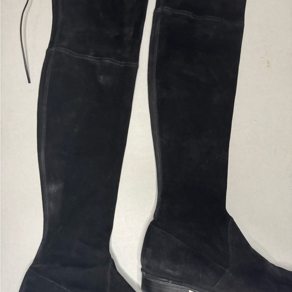 Stuart Weitzman $795 Jocey Suede Over-The-Knee Boots, Black, 7.5 - Picture 5 of 15